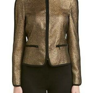 Anne Klein Metallic Gold and Black Women's Blazer